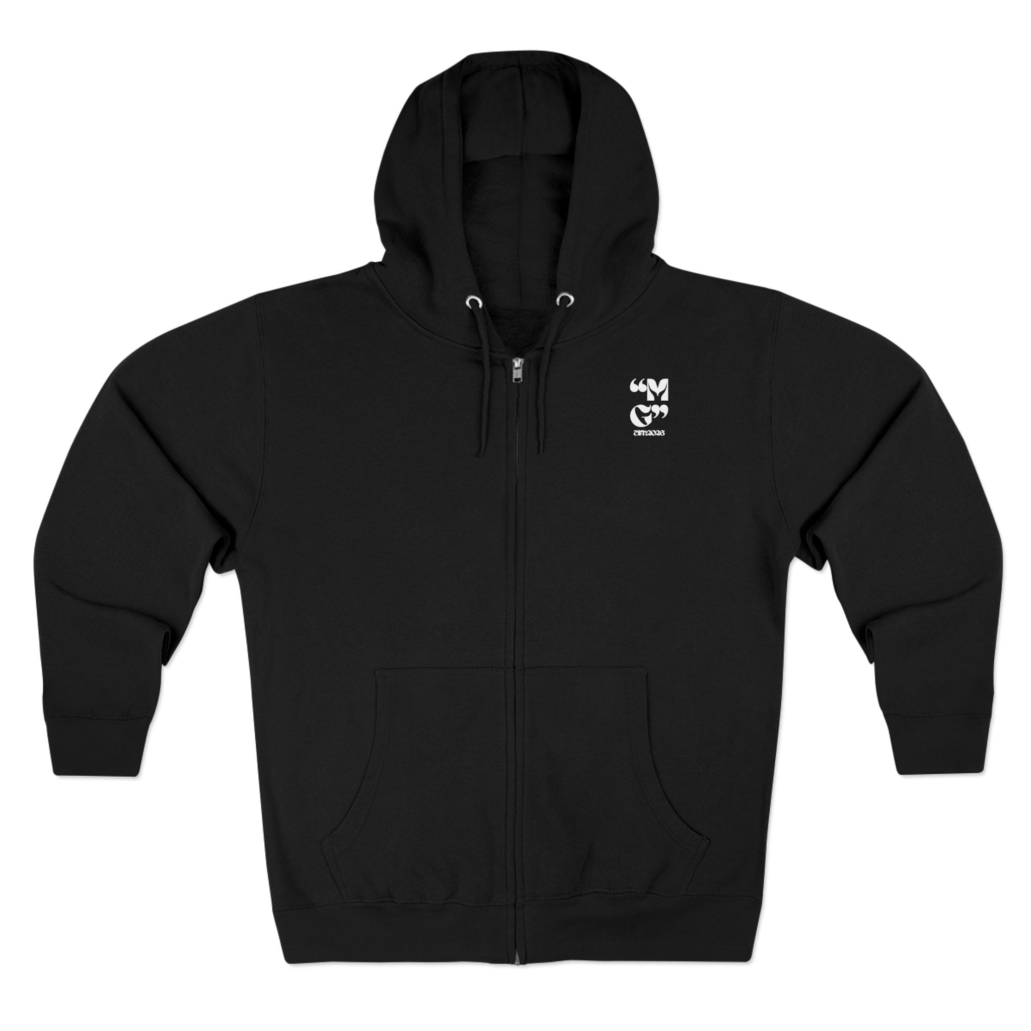 Monochrome Zip Hoodie — Minimalist Black & White Zip-Up