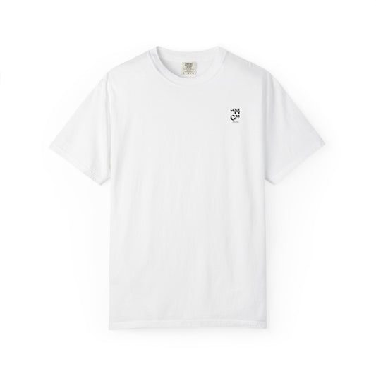 MG Script Graphic T‑Shirt — Minimalist Back Art & Chest Logo