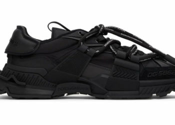 DOLCE & GABBANA Black Mixed-Materials Space Sneakers